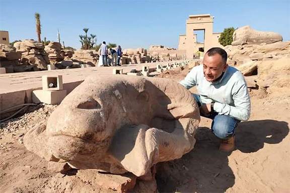 Mısır’daki ‘Sfenks Caddesinde’ Dev Koç Başı Heykelleri Bulundu