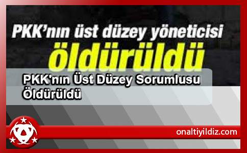 PKK'nın Üst Düzey Sorumlusu Öldürüldü